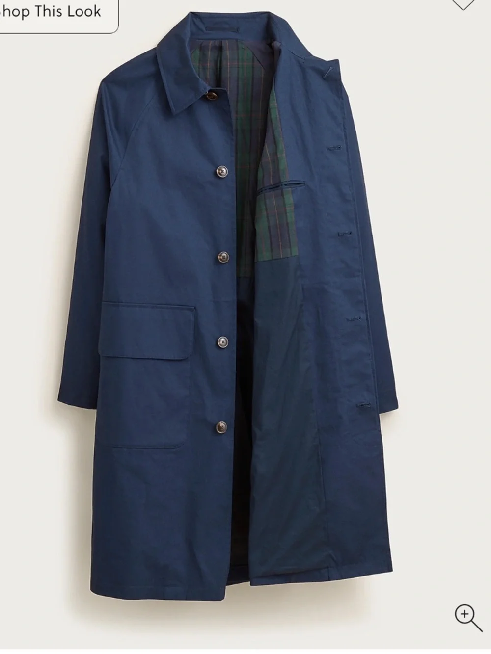 J. Crew Men's‎ Blue Rivington car coat in water-resistant cotton twill CB990 44R